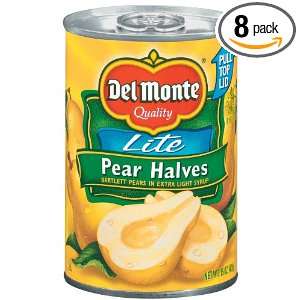 Del Monte Lite Pear Halves Bartlett Pears in Extra Light Syrup, 15 