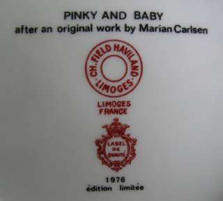 HAVILAND & PARLON PLATE 1976 PINKY AND BABY 30% OFF  