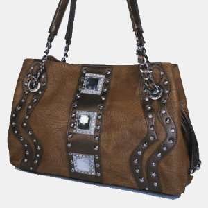   Light Brown/Bronze Crystal Rhinestone Handbag Purse 