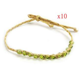 10PCS Lucky Clover Bracelet Bangle Chain Four Leaf Clover Style  