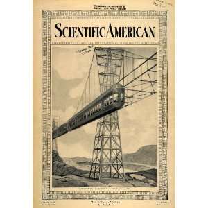  1915 Cover Scientific American Monorail Train Rail RARE 