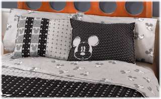   Small Mickey Mouse Gray Black Bedding Sheet Set Full 4 Pieces  