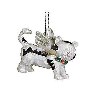  White Cat Folk Art Ornament