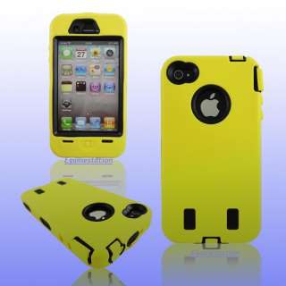 Heavy Duty Tough Case For iPhone 4 (Yellow/Black)  