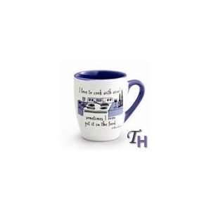  Russ Berrie I Love To Cook With Wine Message Mug