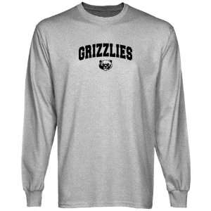  Montana Grizzlies Ash Logo Arch Long Sleeve T shirt 
