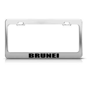  Brunei Chrome Country license plate frame Stainless Metal 