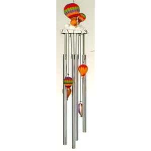  Hot Air Balloons Colorful Poly Resin 4 Tube Wind Chime 