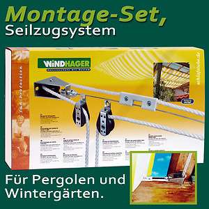 Montage Set Seilzugsystem f. Seilspannmarkise Windhager  