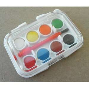  Mini Water Color Paint Dry Pan with Brush   8 colors 