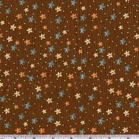45 Wide Midas Touch Gold Petite Flower Brown Fabric By The Yard