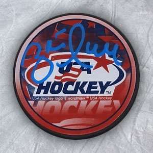Brett Hull Team Usa Autographed/Hand Signed Hockey Puck  