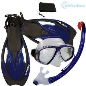  PROMATE Snorkeling Scuba Dive Fins Mask Dry Snorkel Set 