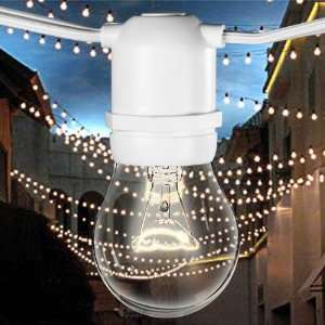   Socket   White Wire   Commercial Duty Patio Light Stringer   102 ft