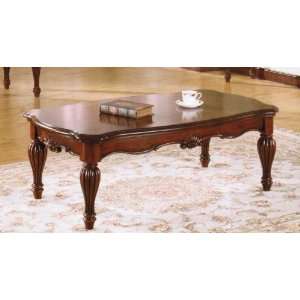 Coffee Table with Fluted Legs in Cherry Finish