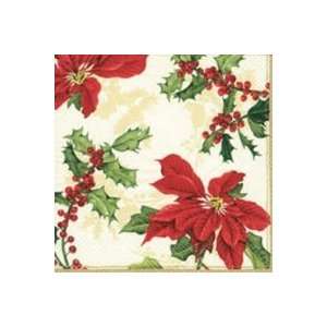   Floral Christmas Cream Christmas Party Lunch Napkins