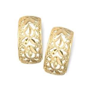    14KT Filigree Hoop Earrings Gold and Diamond Source Jewelry