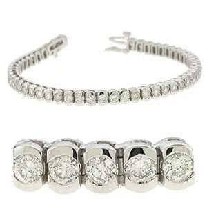    14k White Gold Diamond Tennis Bracelet   JewelryWeb Jewelry