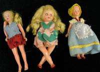 Lot 3 Vintage Celluloid Girl Baby Dolls Sleepy Eyes  