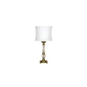  Small Crystal Table Lamp in Antiqued Brass
