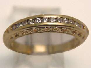 14k GOLD 36pt CHANNEL SET DIAMOND RING WEDDING BAND  