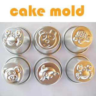 Lots 6 Style VTG Aluminum Cake Jello 3D Animal Pan Mold 2.5 Mould 