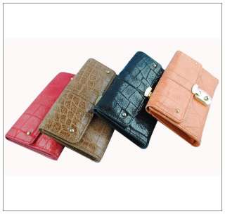 New Ladies Women Fashion Genuine leather Clutch Bifold Wallet Purse 