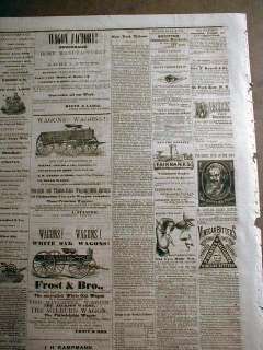 1872 San Antonio TEXAS newspaper w BEST Large ILUSTRATED EYE DOCTOR AD 