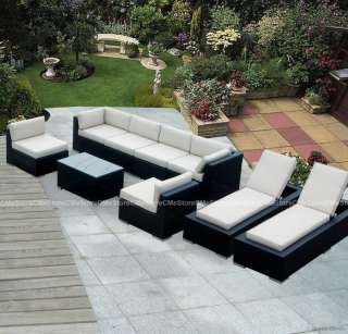 Outdoor Patio Wicker Furniture 9pc Sofa & Lounge Set  