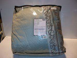   Blue with Chocolate Brown Trim 6 piece Comforter Set Cal King  