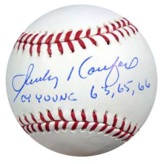 Sandy Koufax Autographed Signed MLB Baseball Cy Young 63 65 66 PSA/DNA 