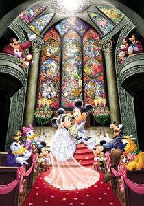 Japan Jigsaw Puzzle Tenyo Disney Mickey Wedding #521  