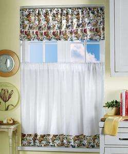 Rooster & Sunflowers Country Kitchen Curtains Set  