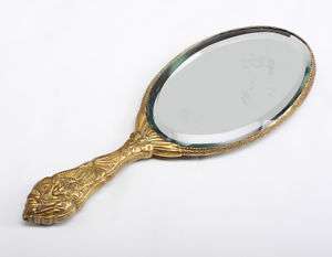 Chinese Enamel and Gilt Bronze/Metal Hand Mirror  