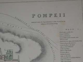 1832 SDUK Map/ Plan of Ancient Pompeii, Itlay  