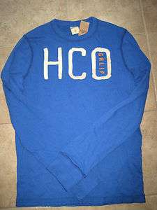 NWT Hollister HCO CALIF LOGO Crew Mens LS Tee Shirt M L  