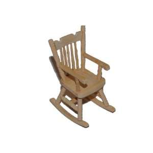 Schaukelstuhl Stuhl aus Holz Miniatur für Puppenstube Puppenhaus 