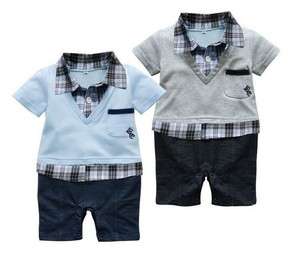 Boy Baby Formal Suit Romper Pants 0 18M One piece Jumpsuit Clothes 