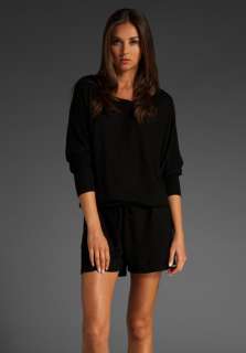 LANSTON French Terry Boyfriend Romper in Black  