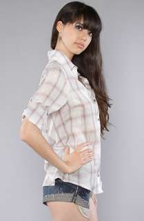 RVCA The Down The Line Button Down in Gray Dawn Plaid  Karmaloop 