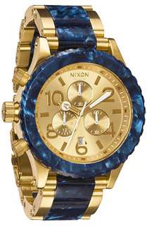 Nixon The 4220 Chrono Watch in Gold Royal Granite  Karmaloop 