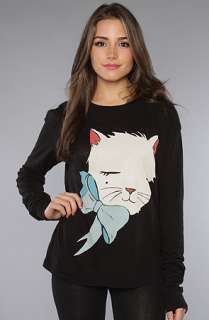 Wildfox The Mon Petit Kitten Evening LS Crew Tee  Karmaloop 