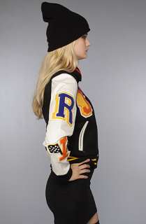 Joyrich The Tagged Letterman Jacket in Black and Cream  Karmaloop 