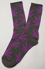 HUF The Plant Life Socks in Grey & Purple