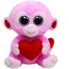 Ty 36056 Beanie Affe Julep rosa mit Herz, 15 cm