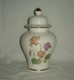 Fine China from Japan Ginger Jar with Floral Gold Trim  