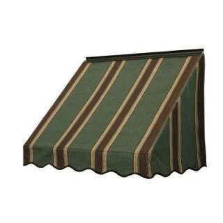   36 in. x 18 in. Fabric Window Awning in Forest Vintage Bar Stripe