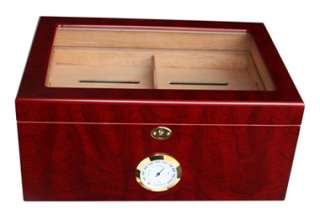 100 COUNT CIGAR HUMIDOR CHERRY WOOD HOLDS 100 CIGARS  