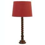  Dark Coffee Twist Column Table Lamp with Red 
