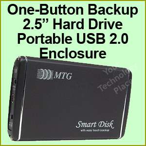 One Button Backup USB External 2.5 Hard Drive Case  